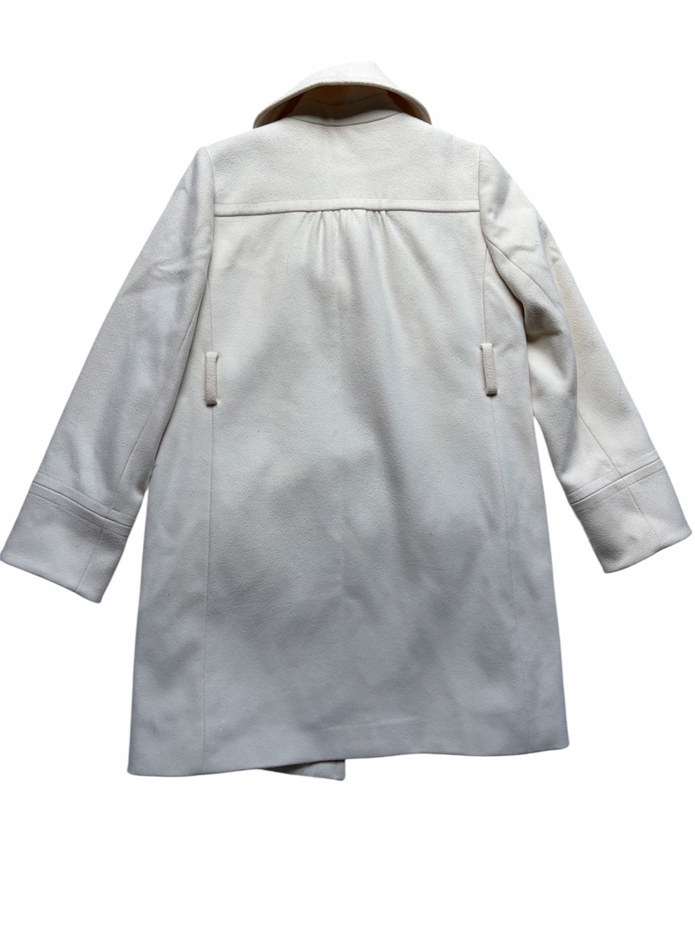 J.Crew Wool Cashmere Blend Double Breasted Peacoat Ivory Size 12 Classic Coat - Picture 5 of 9